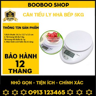 [Hàng Loại 1]  Cân tiểu ly nhà bếp chính xác tối đa 5kg_ Bảo Hành 12 tháng .
