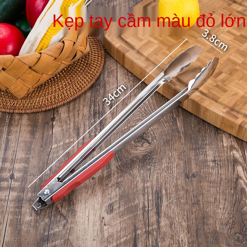 kẹp gắp thức ăn bằng thép không gỉ, kẹp bánh mì, kẹp thịt nướng chống bỏng, Kẹp canteen dày Kẹp dụng cụ nướng ở nhiệt độ