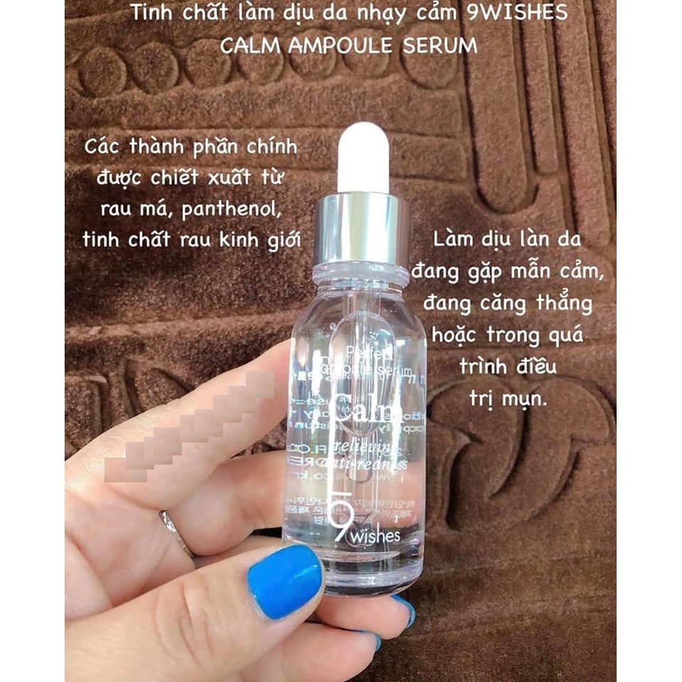 Tinh Chất Cô Đặc Giảm mụn, Làm Dịu Da 9 Wishes Calm Ampule Relieving Anti-Redness Serum 25ml