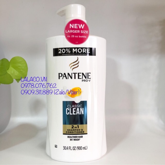 Dầu gội xả 2 trong 1 Pantene Pro- V 900ml - Hàng Mỹ