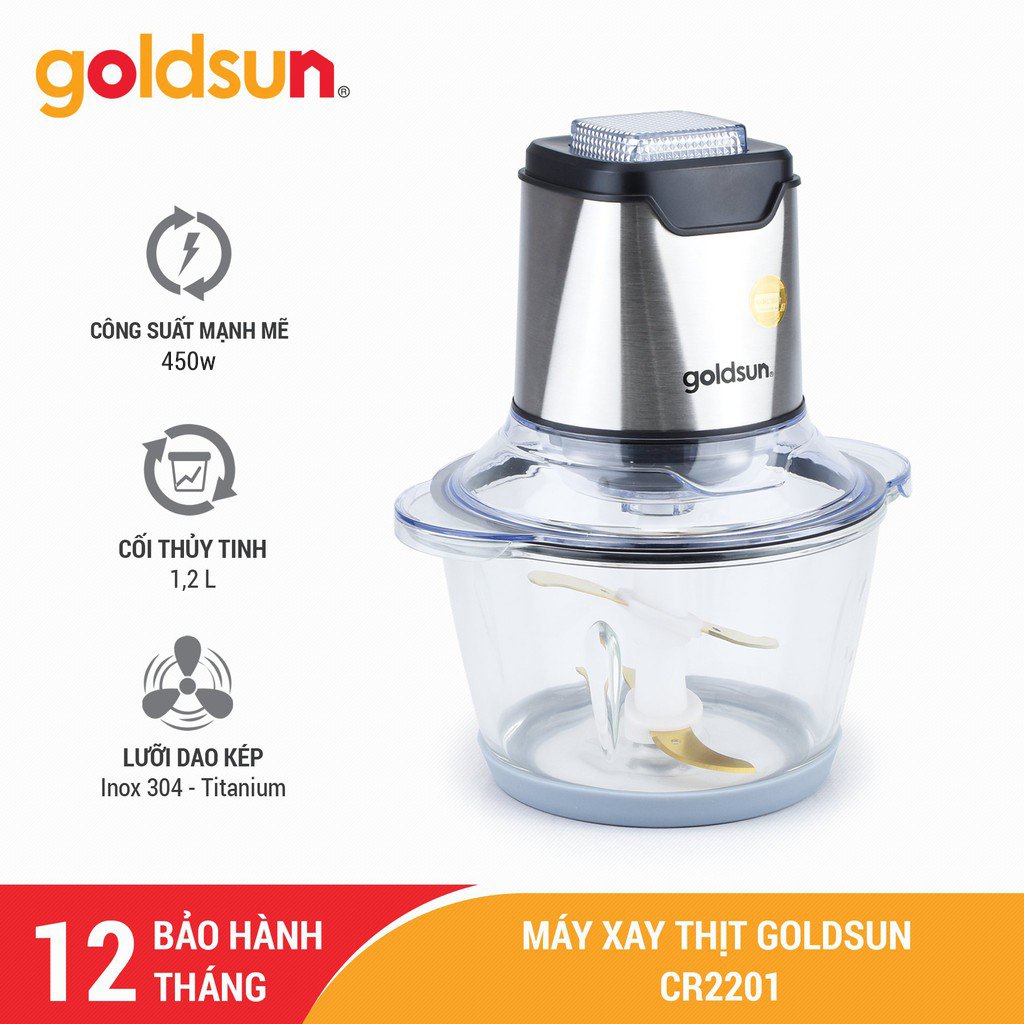 [Mã ELHADEV giảm 4% đơn 300K] Máy xay thịt Goldsun CR2201 (1.2 lít) - Hàng chính hãng - Bảo hành 12 tháng