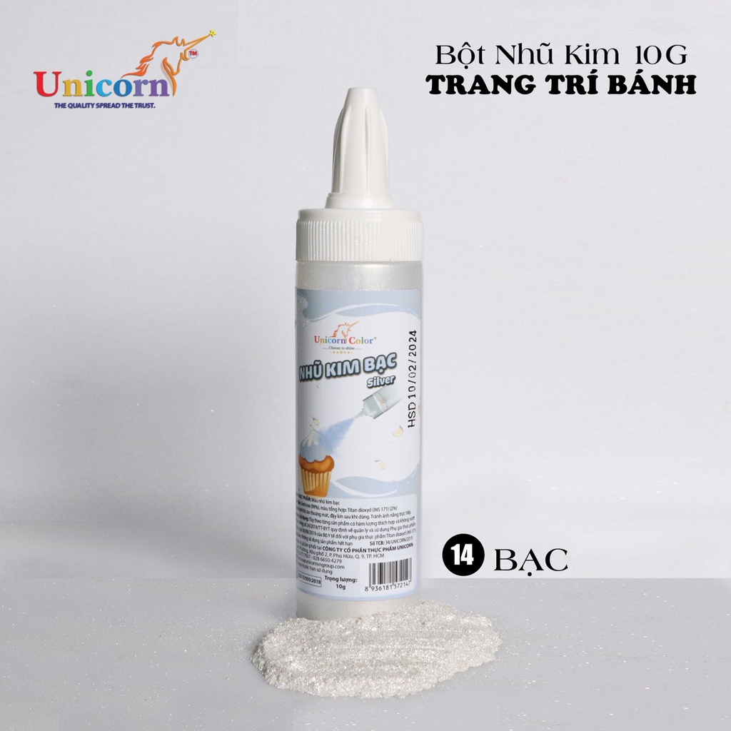 Màu Nhũ Kim Unicron Trang Trí Bánh Kem - 10gr