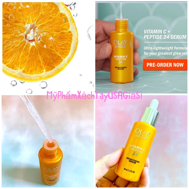 Serum dưỡng ẩm chống lão trẻ hóa da Olay vitamin C peptide 24 brightening 40ml