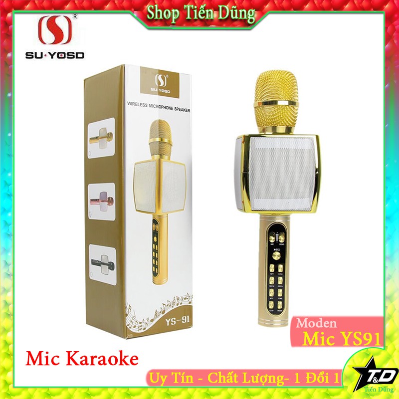 [Mã ELHACE giảm 4% đơn 300K] MIC KARAOKE YS91 KIÊM LOA TRỢ GIẢNG HÀNG CHUẨN- MICRO CẦM TAY KARAOKE