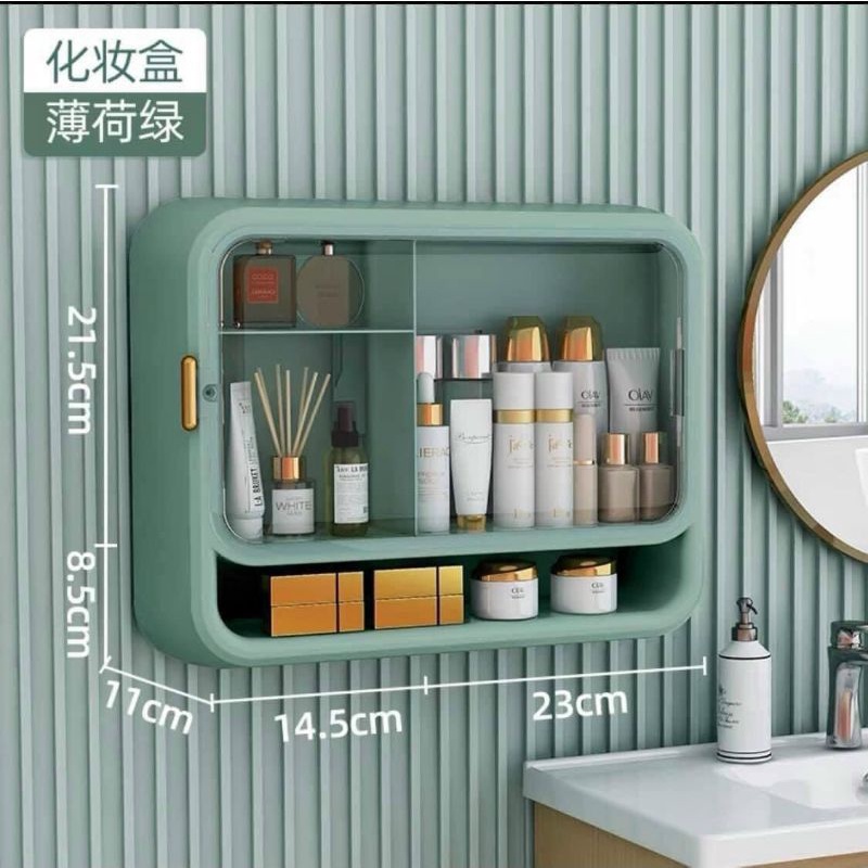 Kệ để mỹ phẩm, để đồ trang điểm dính tường chất liệu nhựa pp cao cấp