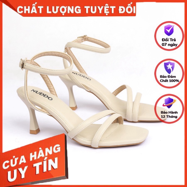 Giày sandal nữ cao gót NUDDO cao cấp gót nhọn 7p kiểu dáng thời trang - Hàng nhập khẩu