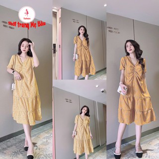 Váy bầu đẹp chấm bi 45 -70kg (hình thật) mặc được trước và sau sinh.