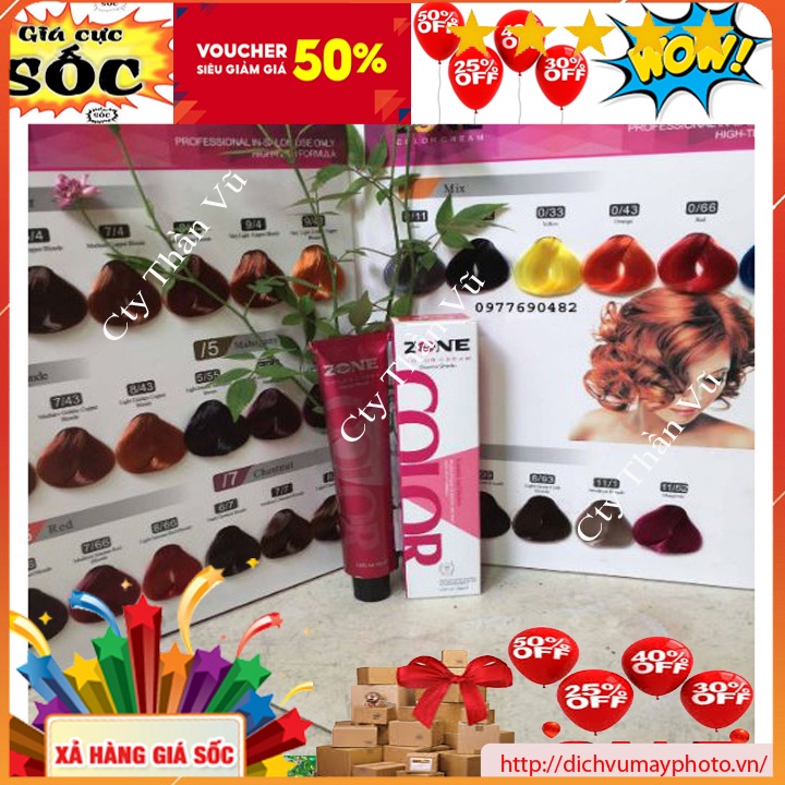 Combo thuốc nhuộm Zone cùng trợ nhuộm Zone tặng kèm mặt nạ Eazywhite hàng chất lượng cao