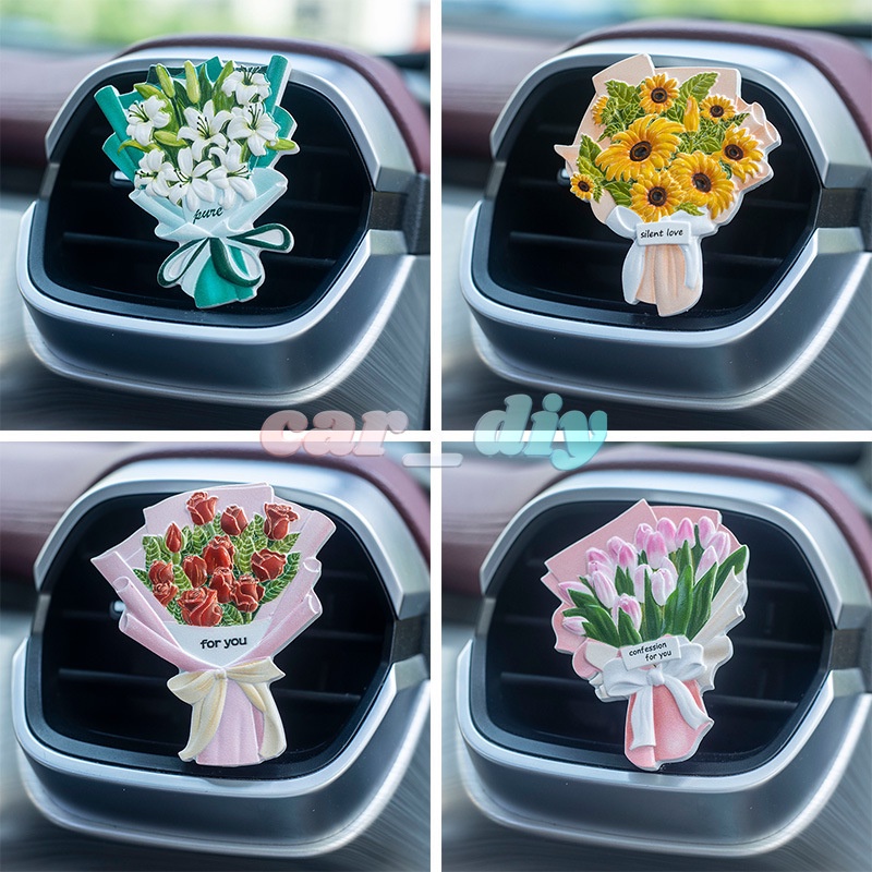 Bó Hoa Resin Trang Trí Nội Thất Xe Hơi Khuếch Tán Hương Thơm