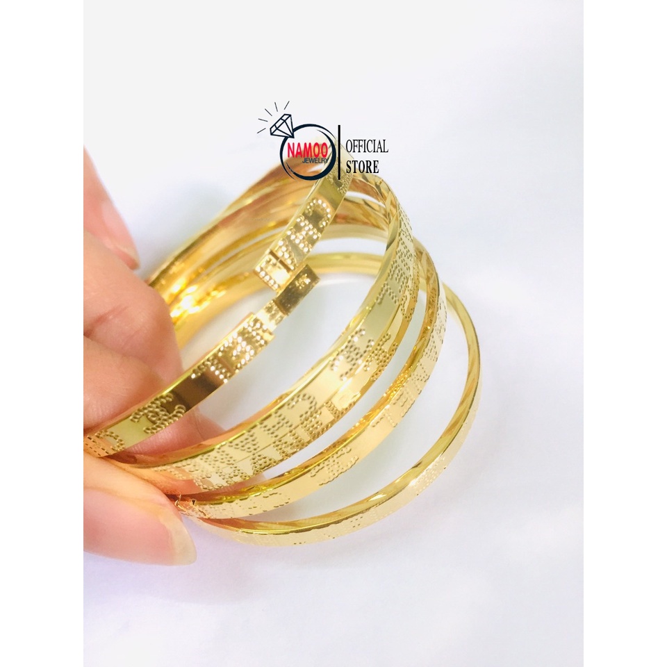 Bộ Ximen Nữ Khóa Lưỡi Gà L126, Bộ Vòng Tay Nữ gồm 7 Chiếc Lắc Tay Mạ Vàng Cao Cấp có Khóa Mở Vào Namoo Jewelry