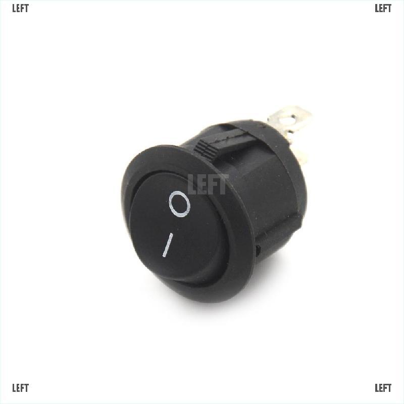 LEFT New 10PCS Mini Round Black 3 Pin SPDT ON-OFF Rocker Switch Snap-in