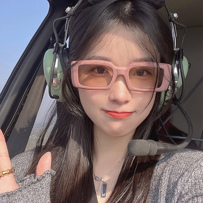 (AIMURUSI) COD Kính Mát Gọng Vuông Phong Cách Hip Hop Thời Trang