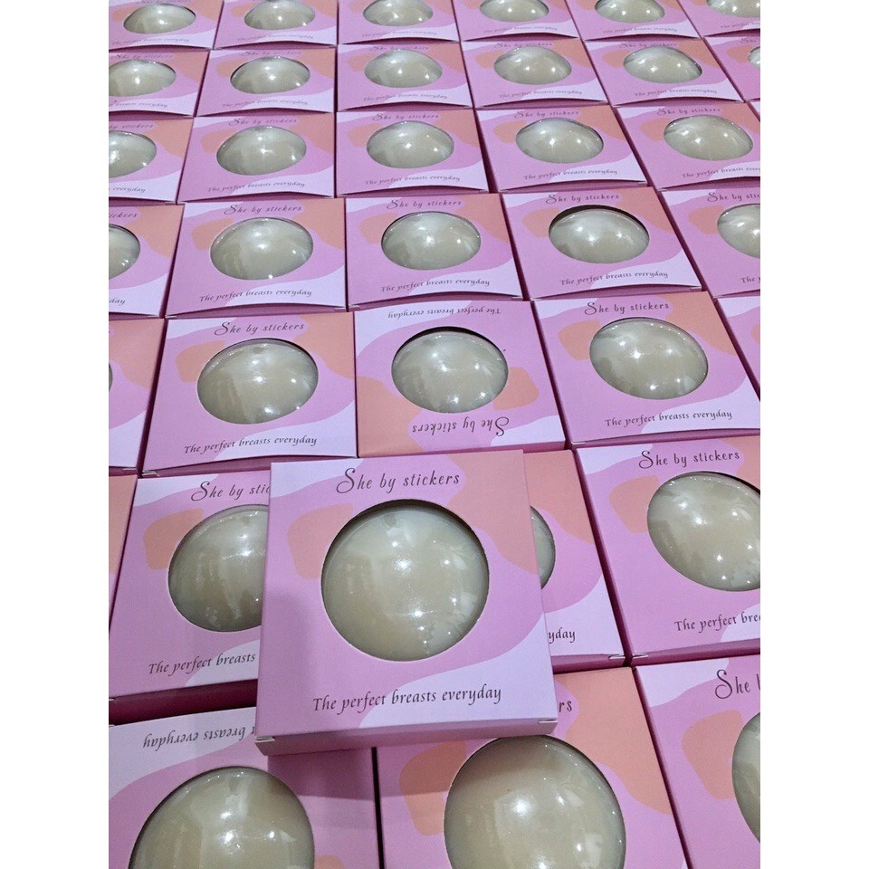 Miếng dán ngực nhiệt tự thân silicon cao cấp She by stickers,dán ti siêu bám dính,ôm khít, không keo,không bám bụi
