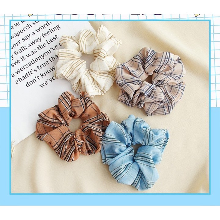 Cột Tóc Vải Scrunchies caro
