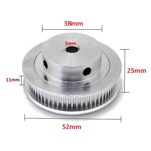 Pulley Bánh Răng Nhôm 3M 50 Răng Rộng Đai 11mm