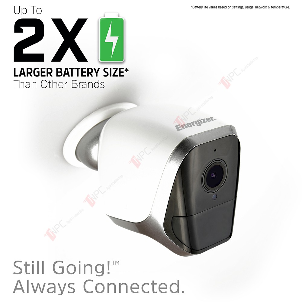 Camera WiFi Thông Minh Energizer Smart 1080p Indoor/Outdoor Battery Giám Sát Từ Xa Cảm Biến Chuyển Động Đàm Thoại 2Chiều