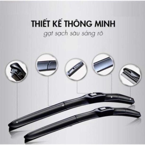 Chổi Gạt Mưa Ô Tô Silicone 3 Khúc WIPER Cao Cấp Gạt Nước Ô Tô Số 1 Thị Trường Gạt Siêu Sạch Siêu Êm