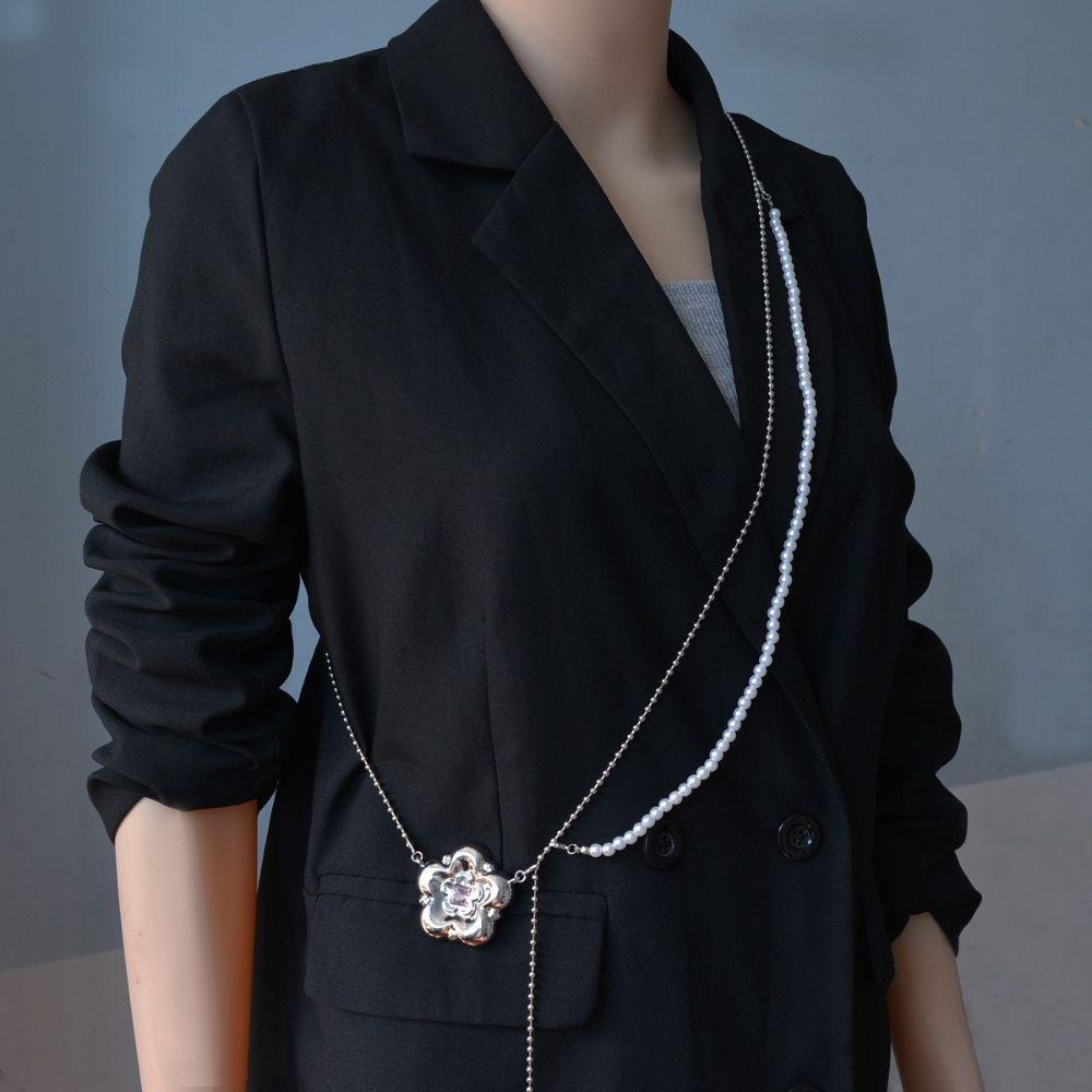 Dây Thắt Lưng Dài Đính Ngọc Trai Thời Trang Dành Cho Nữ