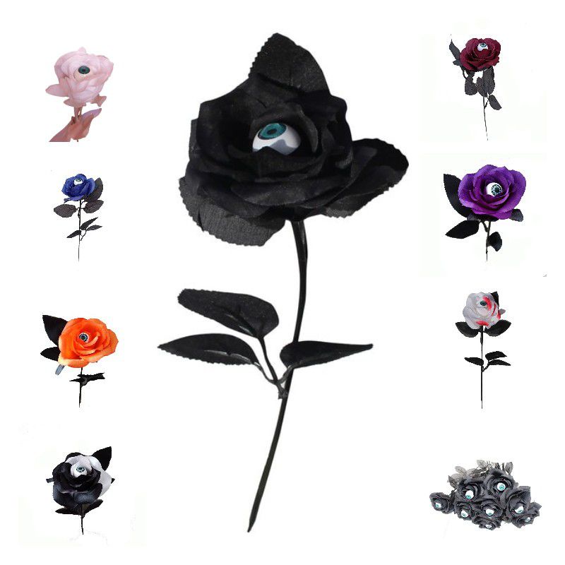 Simulation Roses Halloween With Eyeballs Home Decoration Party Fake Flower Props