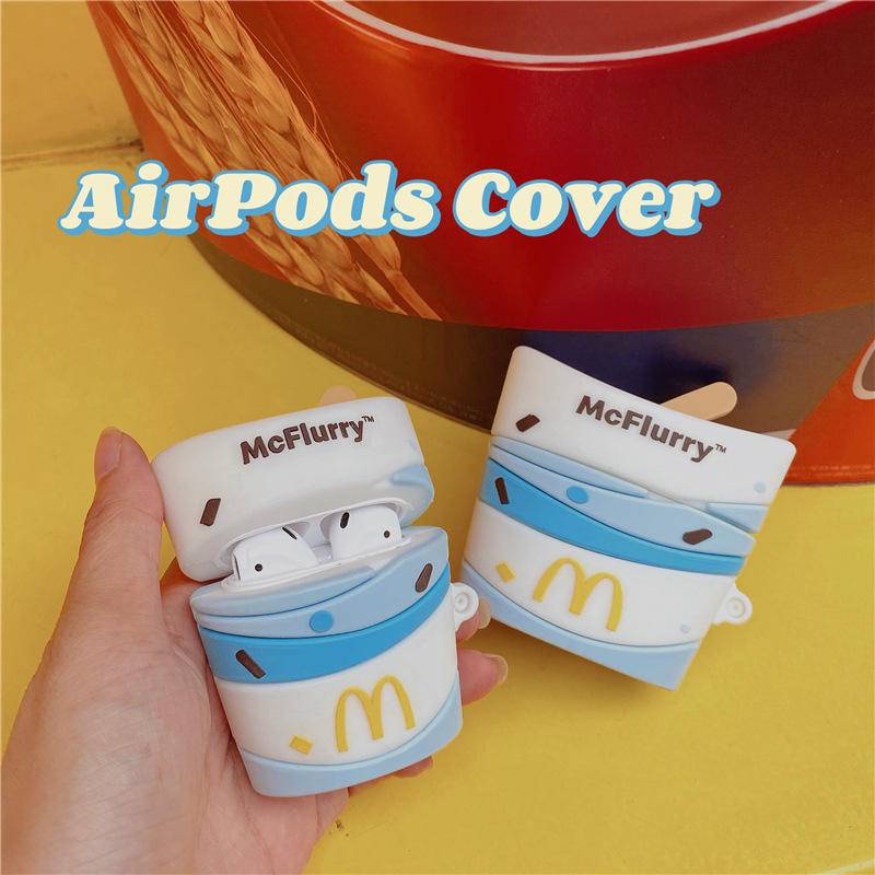 Vỏ bảo vệ hộp sạc tai nghe Apple AirPods 1/2/3 Pro hình kem ốc quế