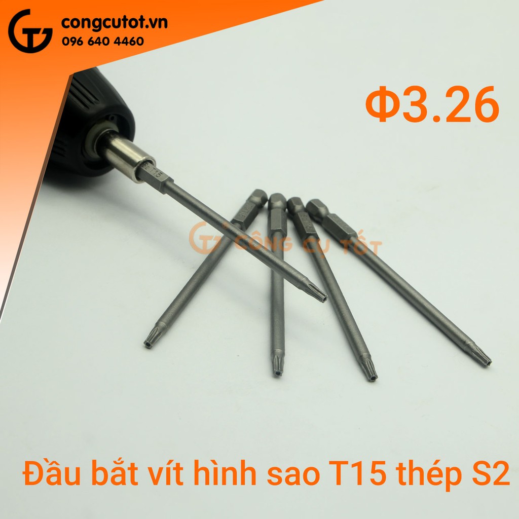 Đầu bắt vít hình sao 100mm chuôi lục