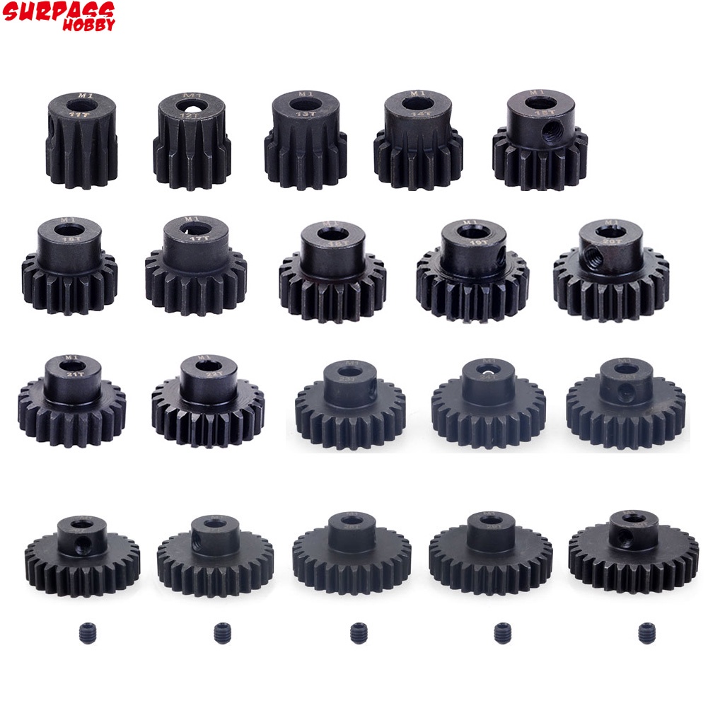 Bộ 2 Bánh Răng Kim Loại M1 5mm 11T 12T 14T 15T 17T 18T 20T 21t 22T 24T 25T 26T 28T 30T Cho Mô Hình Xe Hơi Điều Khiển Từ Xa 1 / 10
