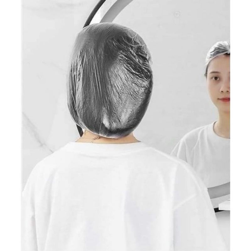 SET 100 Màng Bọc Thực Phẩm Kiêm Mũ Trùm Đầu Bo Chun