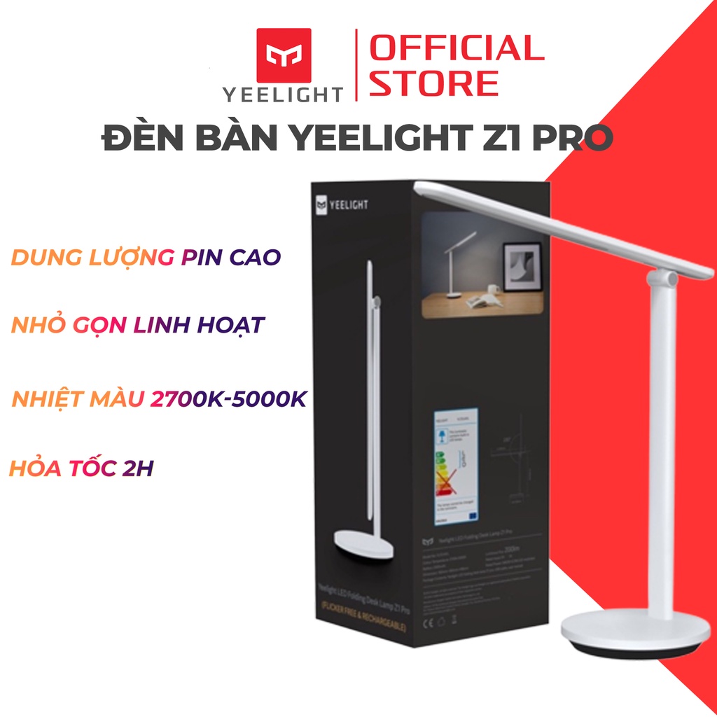 Đèn bàn tích điện Yeelight LED Z1 Pro - Pin 2500mAh tích điện lên đến 40 giờ