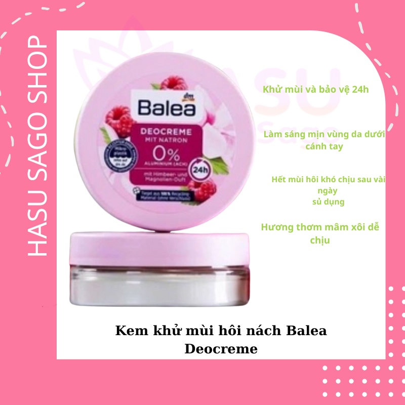 [CÓ CHE TÊN] Kem khử mùi hôi nách Balea ngăn ngừa mồ hôi 24h xuất xứ Đức 50ml