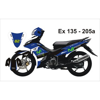 Tem Trùm Exciter 135 Xanh Trắng Movistar-205a