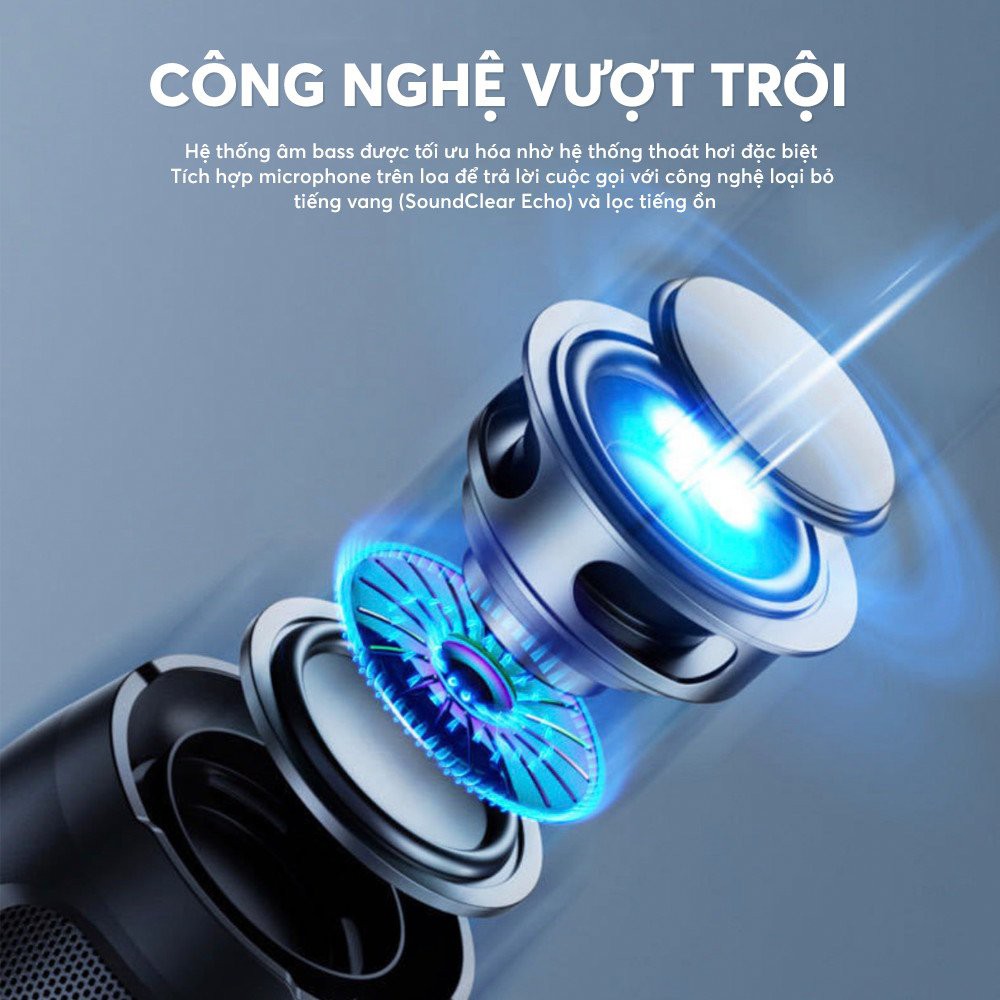 Loa bluetooth nghe nhạc mini GrownTech charge 4+ mini bass tốt có dây đeo