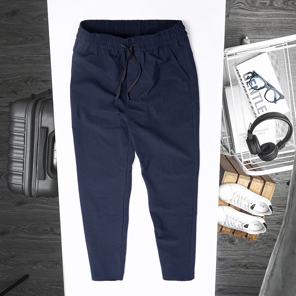 Quần dài thể thao nam ống suông vải gió thun hàn quốc cao cấp độ co dãn tốt không bai xù - D175