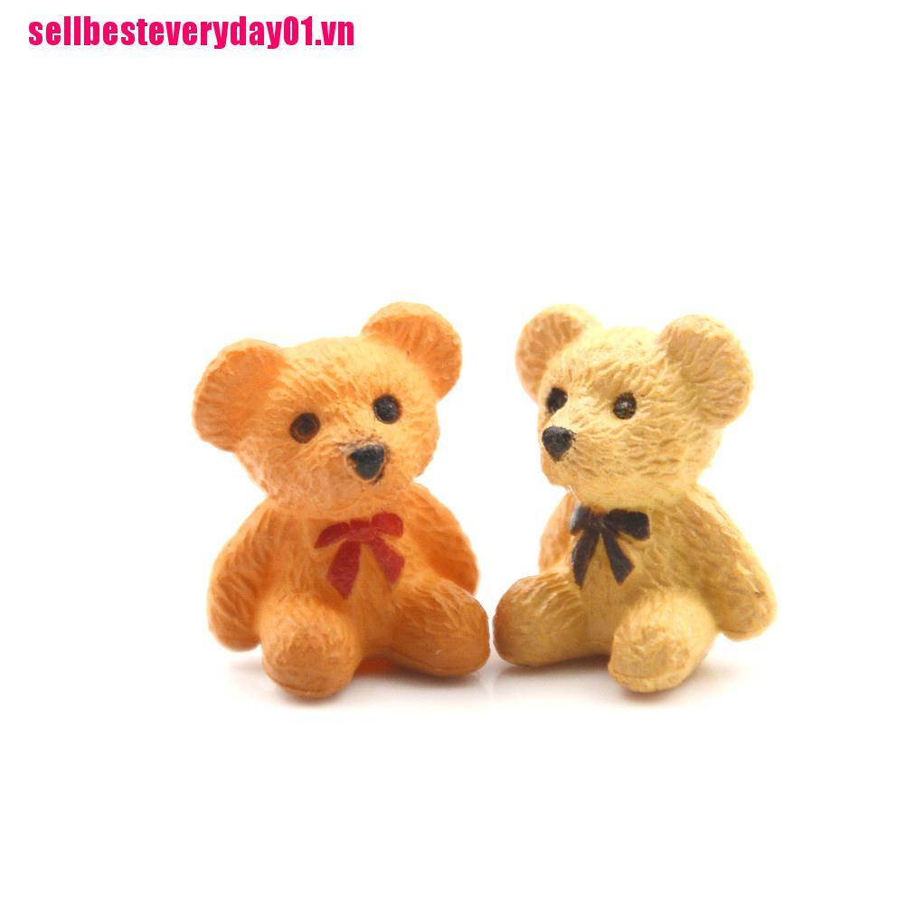 Bộ 4 mô hình chú gấu mini dùng cho trang trí tiểu cảnh