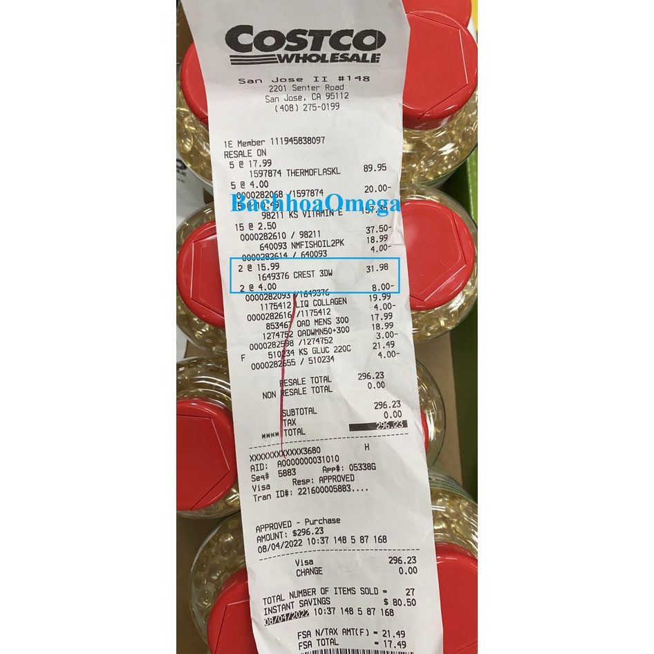 Tuýp kem đánh răng Crest 3D White Advanced Whitening 147g của Mỹ