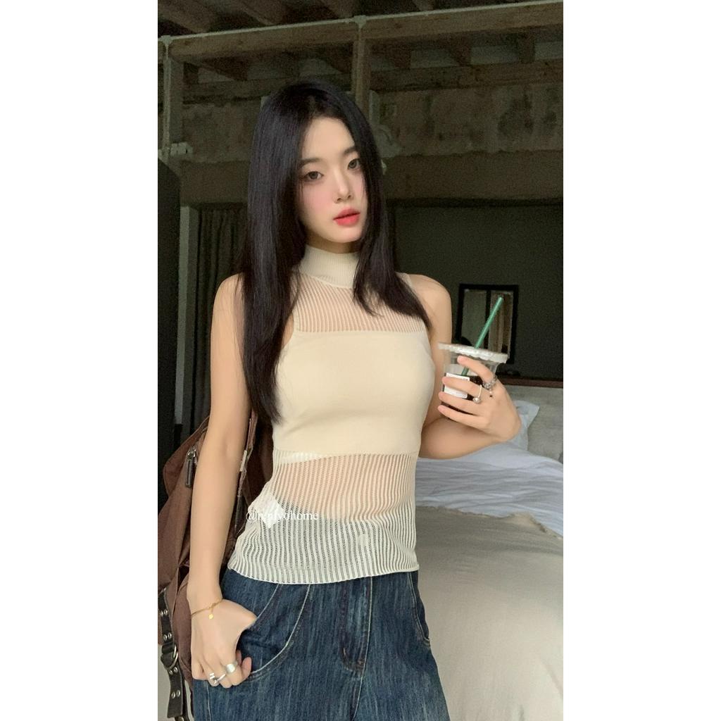 Áo Dệt Kim Sát Nách Thời Trang Mùa Hè Cho Nữ