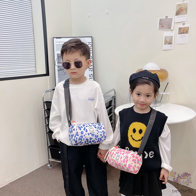 Túi Đeo Chéo Vai Họa Tiết Da Báo Thời Trang Hàn Quốc Cho Trẻ Em