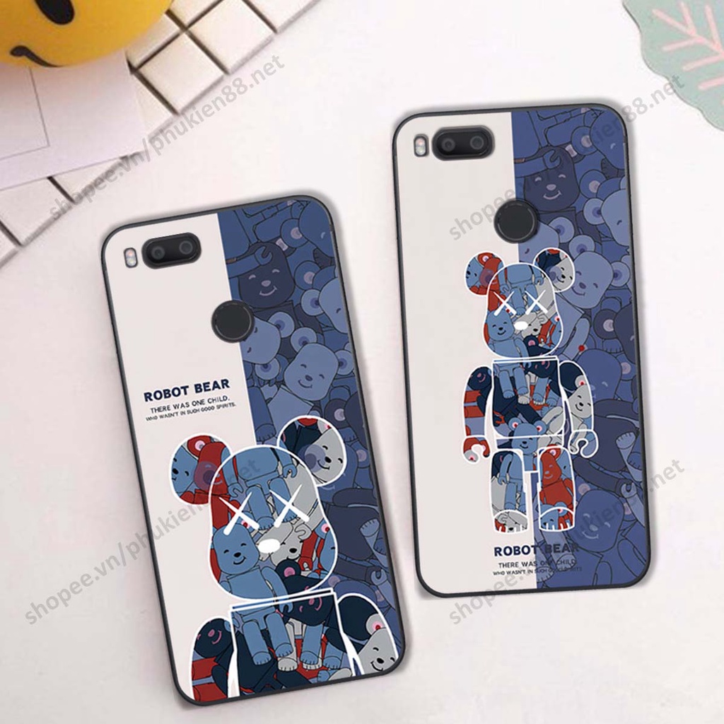 Ốp lưng Xiaomi Mi A1 hình Robot Bear, Kawsnc bảo vệ điện thoại