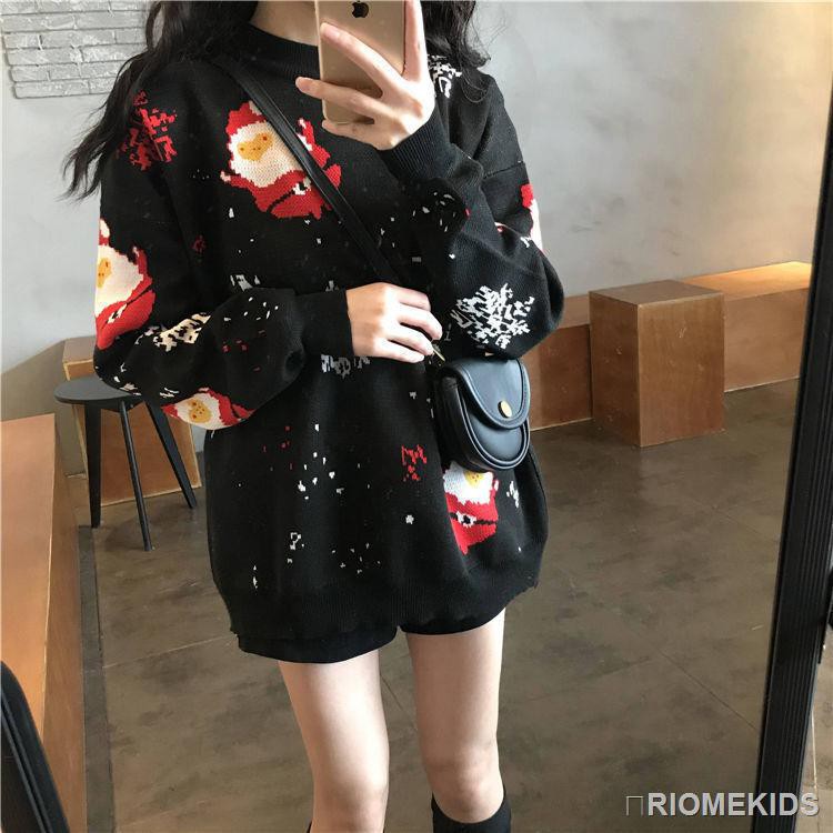 New sweater couple warm Christmas long winter outfit