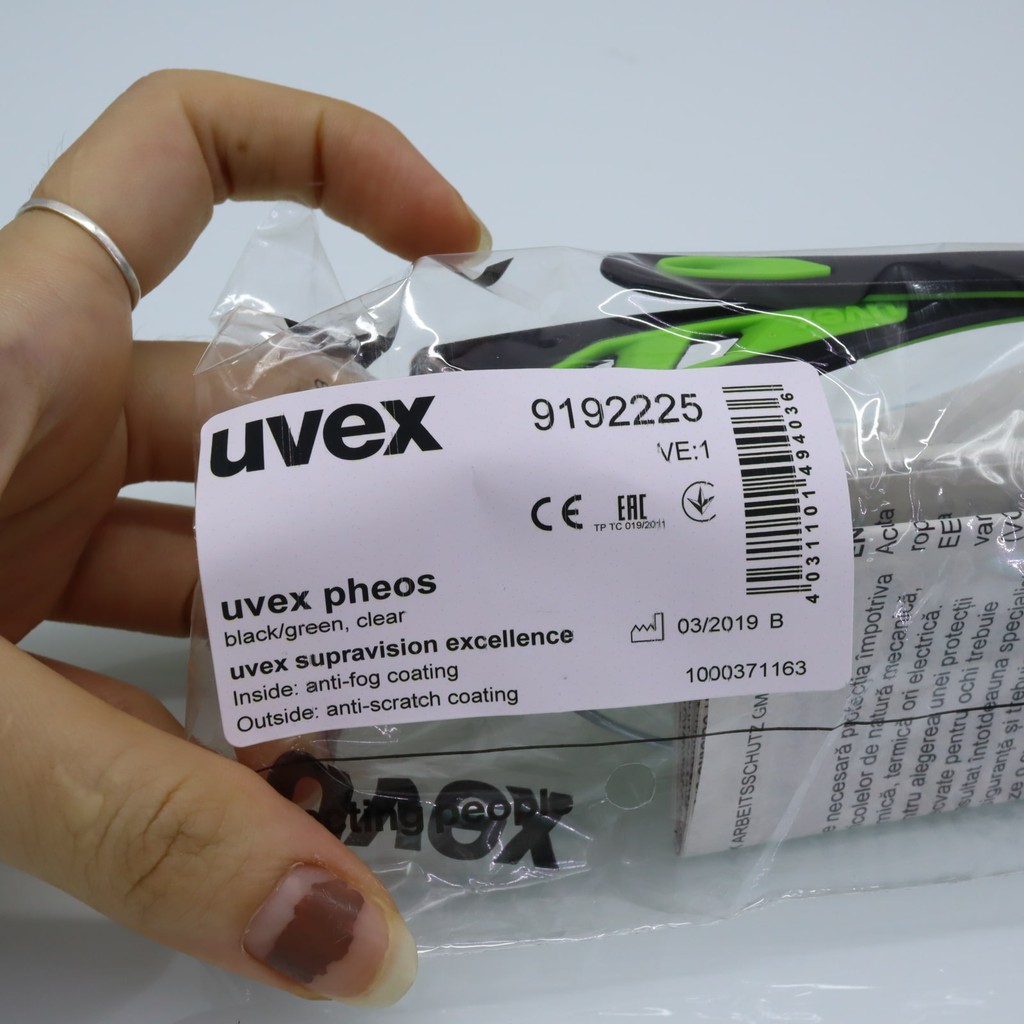 Kính bảo hộ UVEX PHEOS CX2 9192225, chống bụi, hơi nước, chống trầy xước vượt trội, ngăn chặn tia UV, dùng đi xe máy