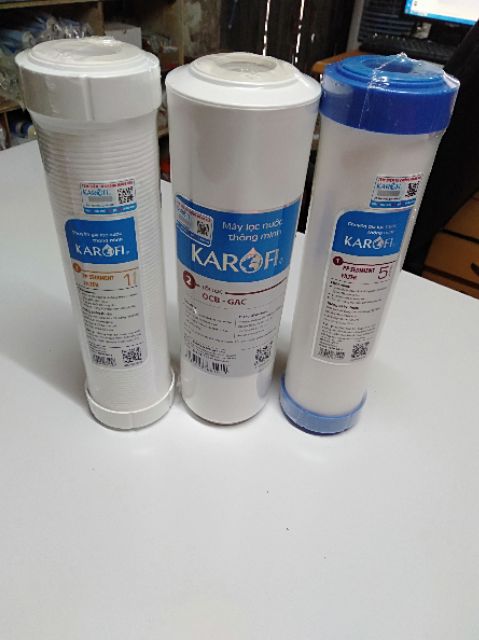 Bộ lõi lọc 123 karofi dành cho máy lọc nước RO ( các loại máy lọc RO đều dùng được trừ máy housing) | BigBuy360 - bigbuy360.vn