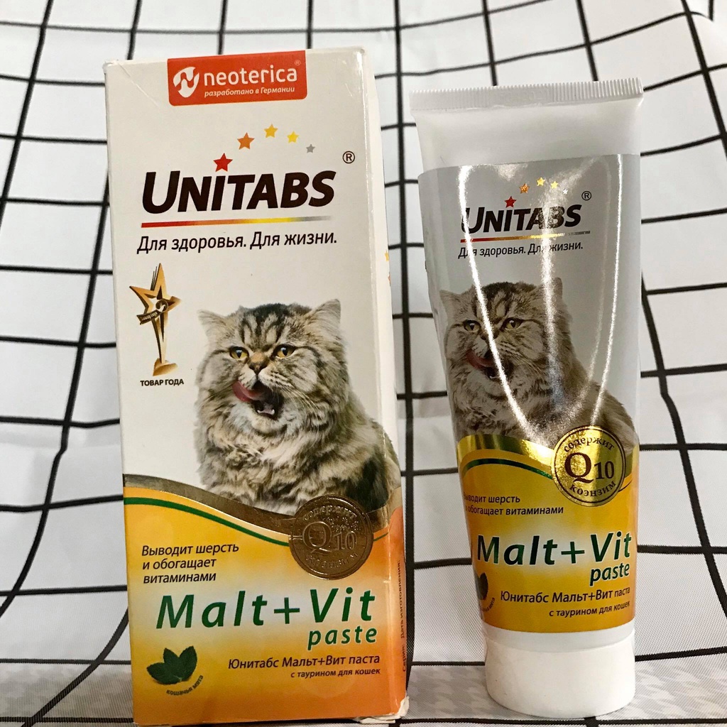 Gel tiêu búi lông cho mèo UNITABS Malt+vit, hỗ trợ tiêu búi lông