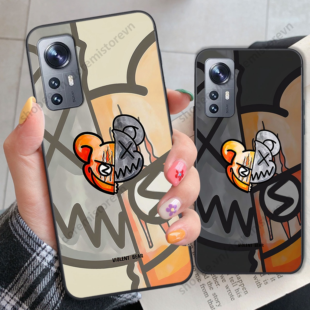 Ốp lưng Xiaomi 12 / Xiaomi 12 Pro hình kaws, kith, bear brick nổi 3D phong cách độc đáo