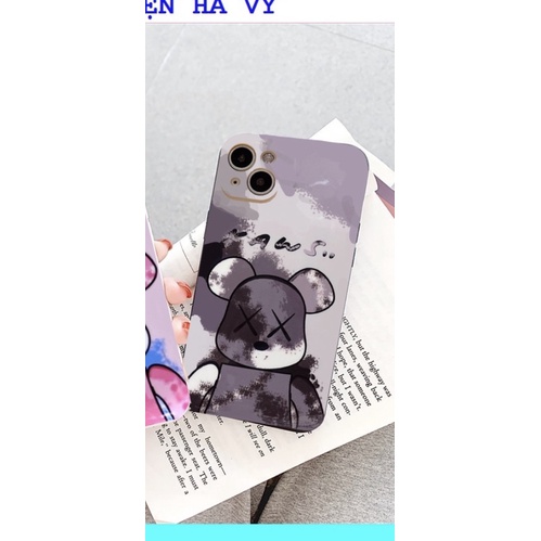 Ốp lưng hình gấu kaws cầu vồng cạnh vuông giả lp 13 5/5s/6/6plus/6s/7/7plus/8/8plus/x/xr/xs/11/12/pro/max/13promax