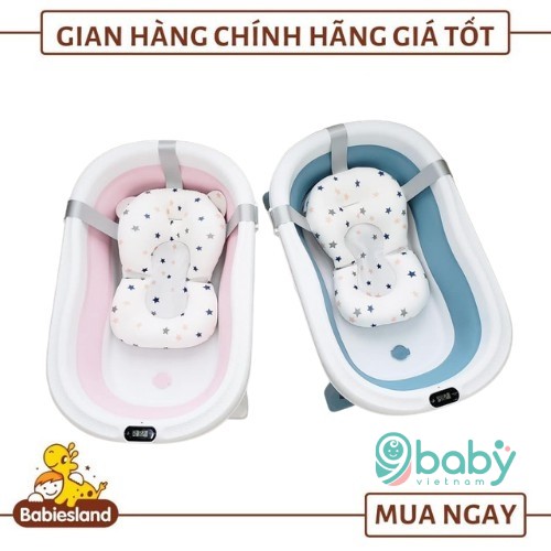 FREE SHIP !!! Chậu tắm gấp gọn 9BABY tiện dụng kèm phao cho bé yêu - CÓ NHIỆT KẾ