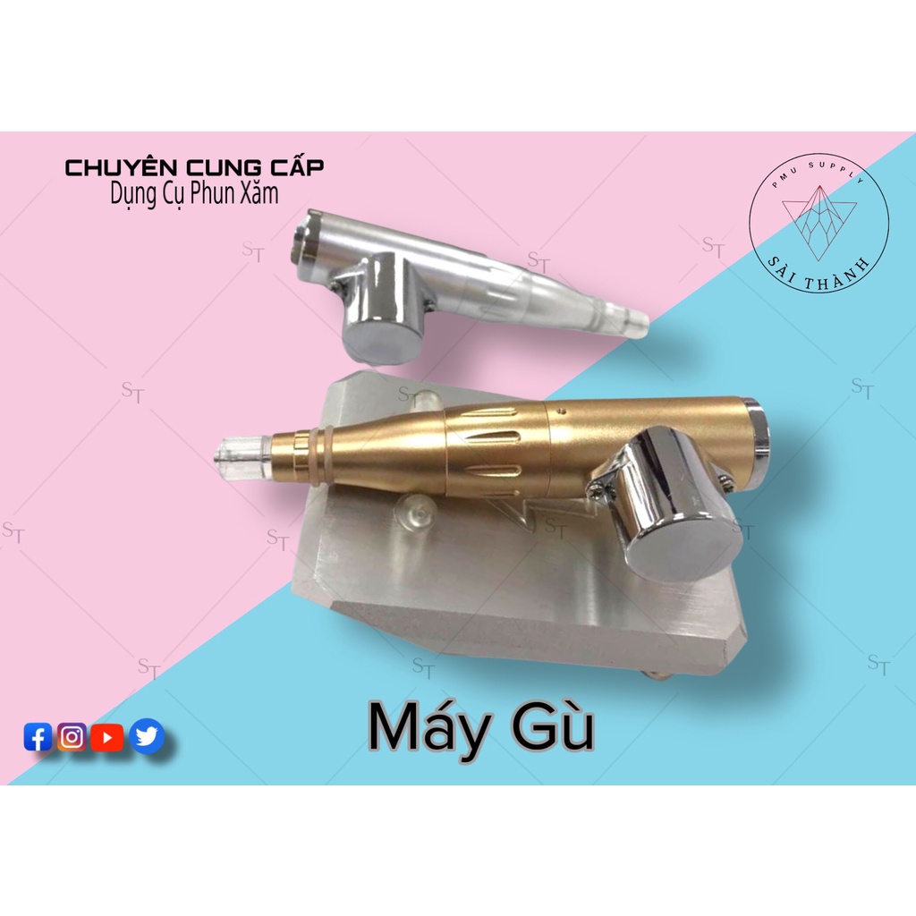 Máy phun môi Zenka dạng Gù Chỉnh Tốc Dộ Chuyên Xăm Thêu Mày - Mí Cực Nét [MADE IN JAPAN]