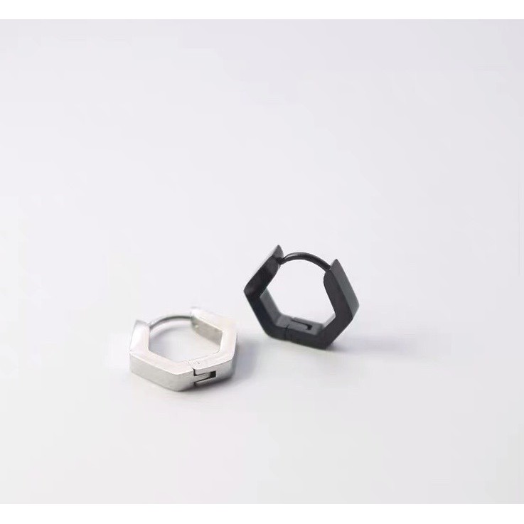 Hexagon Earring khuyên tai titan lục giác không gỉ không đen không dị ứng nam nữ Uniex