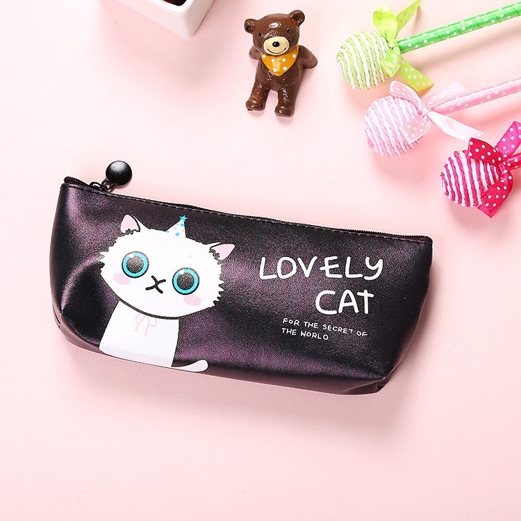 Hộp bút silicon hình Lovely cat Pison, bao bút họa tiết dễ thương 21*8*2cm – SP0001 – 1 cái