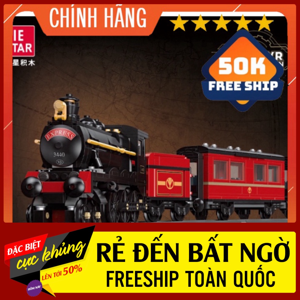 HỎA TỐC Đồ chơi xếp hình💕Freeship💕Lego tàu hơi nước JIE STAR
