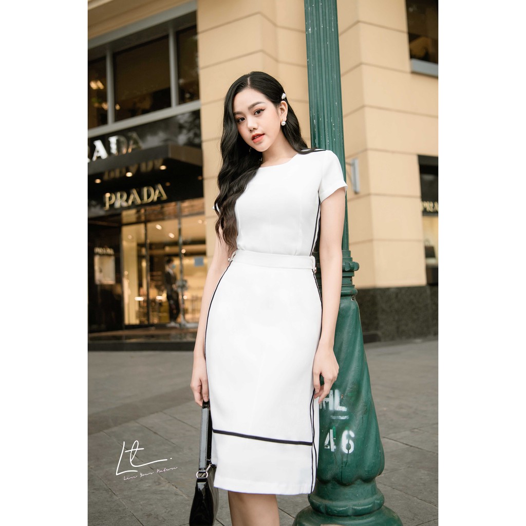 VÁY XOÈ CỔ TRÒN PHỐI DÂY NHUNG | BigBuy360 - bigbuy360.vn