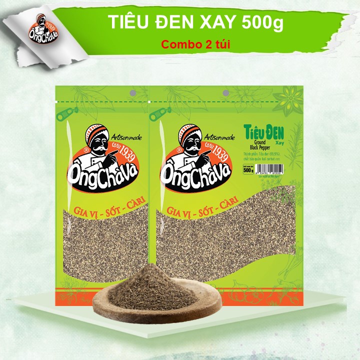 Combo 2 túi Tiêu Đen Xay Ông Chà Và 500gr  (Black Pepper)